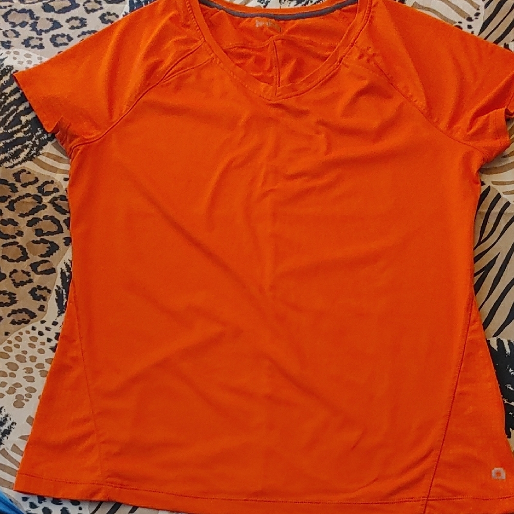 Orange V-Neck Women's Top